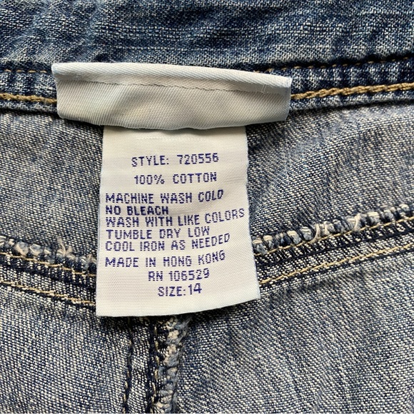 Vintage 1775 Women Medium Blue High Waist Relaxed 100% Cotton Jean Short Size 14 - Picture 12 of 16
